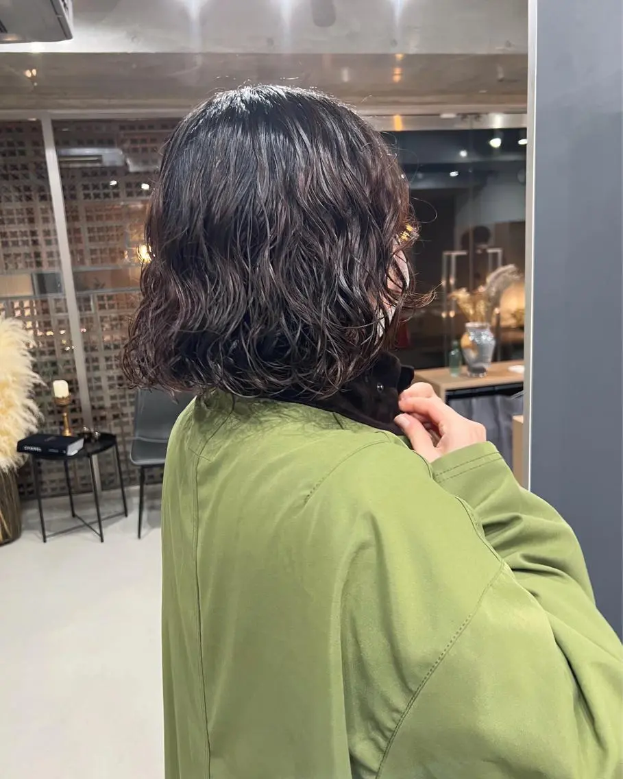 パーマ カット パーマ トリートメント ボブパーマコテ巻き風 パーマNo1深江秀平のヘアスタイル