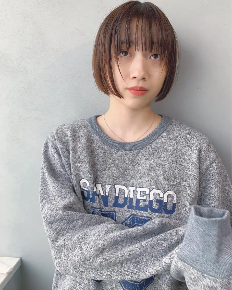 ショート カラー ボブパーマコテ巻き風 パーマNo1深江秀平のヘアスタイル