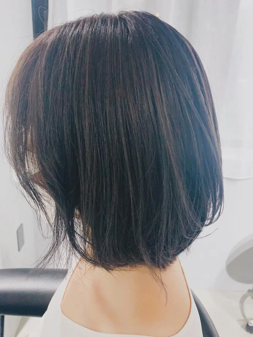 ミディアム カラー ヘアアレンジ ボブパーマコテ巻き風 パーマNo1深江秀平のヘアスタイル