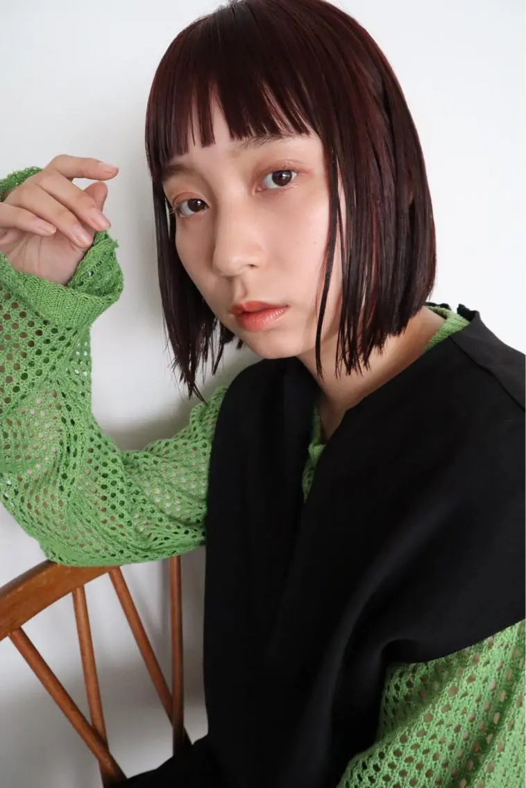ショート カラー パーマ ヘアアレンジ メンズ キッズ ネイル マツエク・マツパ レッドカラー ボブ オン眉 赤色 ウルフレイヤーカット /チヒロのヘアスタイル