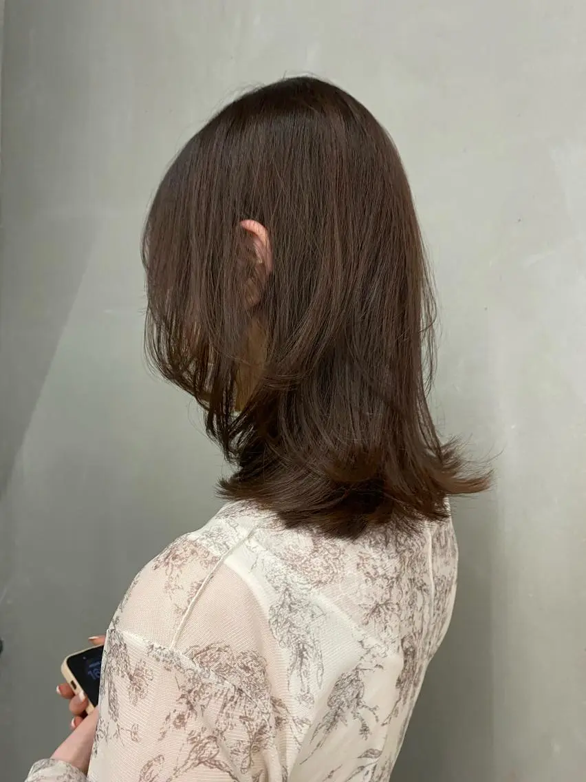 ミディアム カラー カット ヘアカラー トリートメント レイヤー/柔色 カラー/SAkiのヘアスタイル