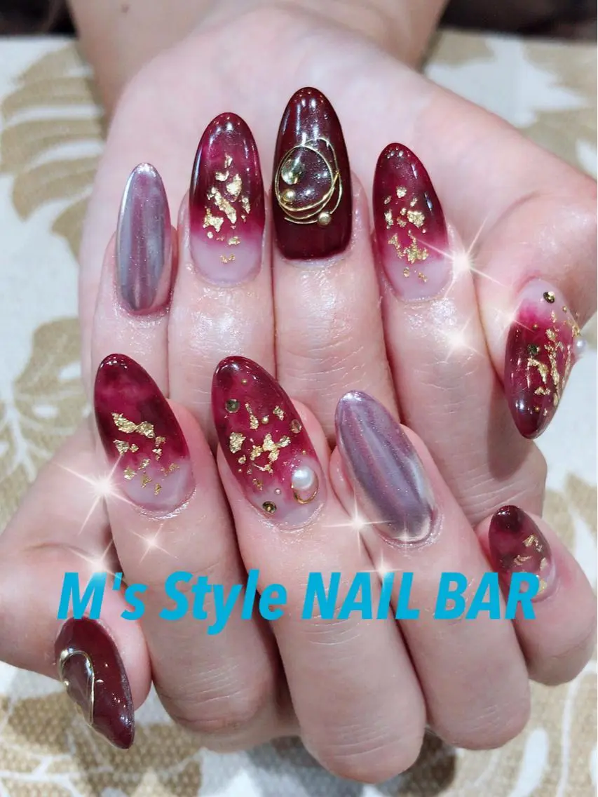 ネイル ミラーネイル 持ち込み ハンドネイル M's Style NAIL BARのネイルデザイン