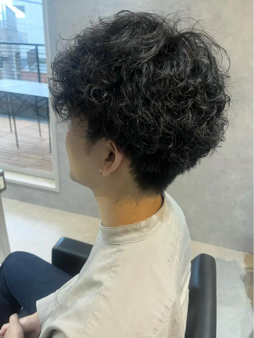 ショート パーマ メンズ カット パーマ トリートメント 谷 なづきのヘアスタイル