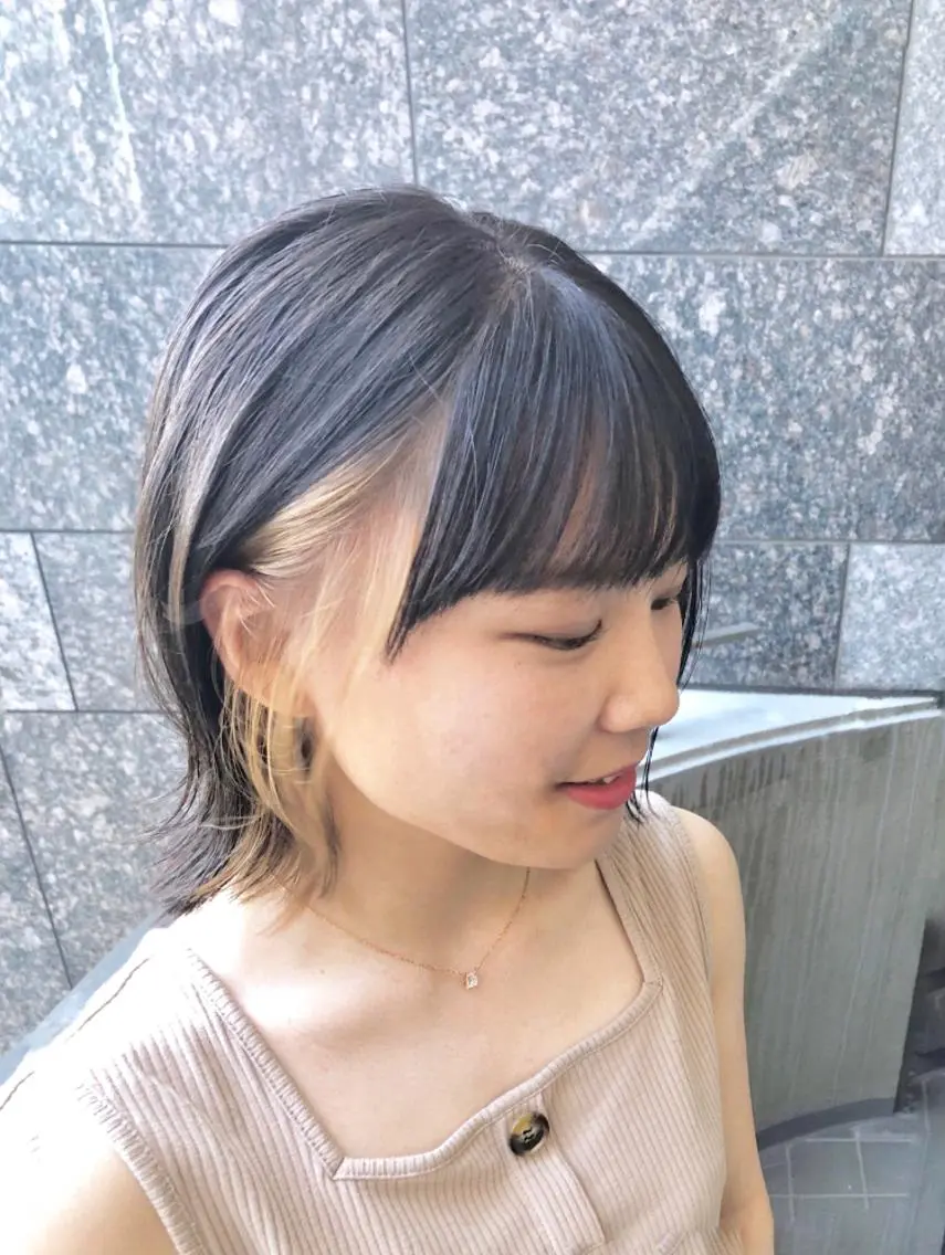 ミディアム カラーアンドケアリタ kitamuuuのヘアスタイル