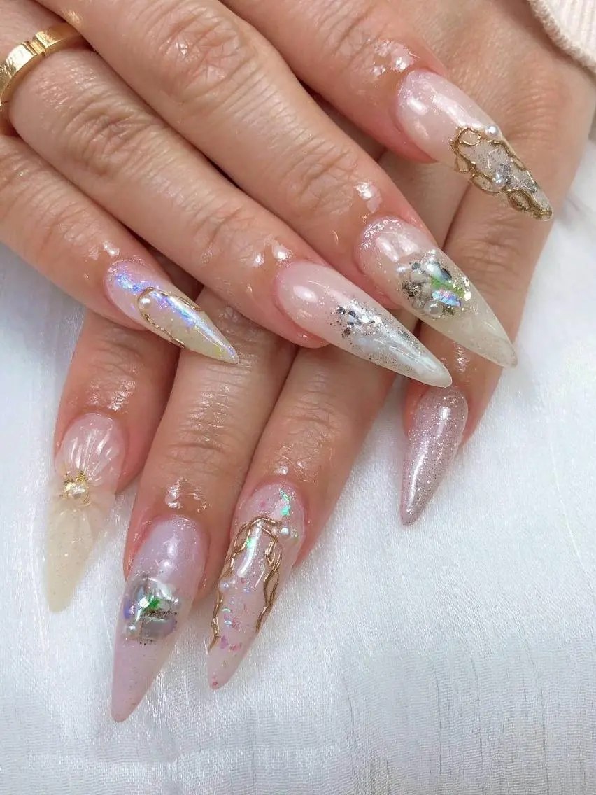 ネイル ジェルネイル 韓国ネイル パラジェル ワンホンネイル ハンドネイル Bijou by Mihana.*♱のネイルデザイン
