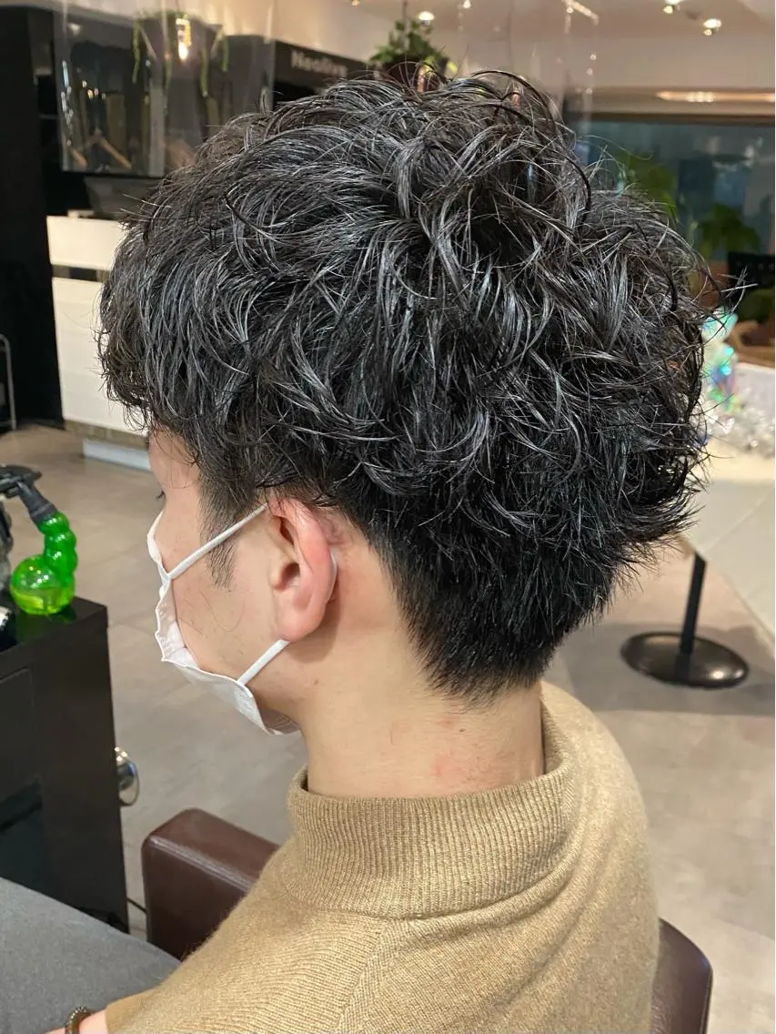 パーマ メンズ カット パーマ ⭕️メンズパーマ⭕️ 山口 裕太郎のヘアスタイル