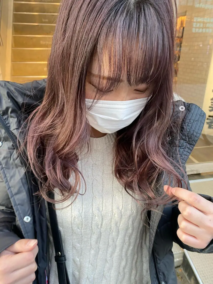 ミディアム カラー ラベンダーカラー カット ヘアカラー トリートメント ツキノキ ミナのヘアスタイル