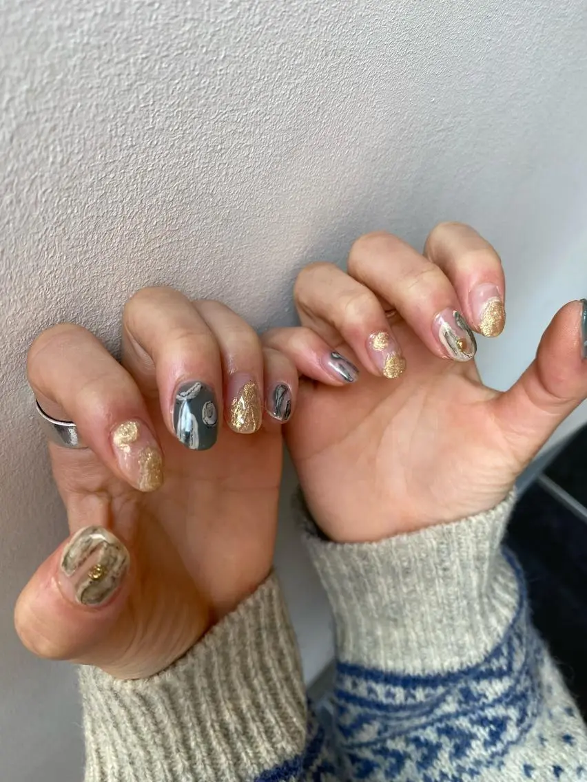 ネイル ハンドネイル 草加ニュアンスネイル 🌚hersのネイルデザイン