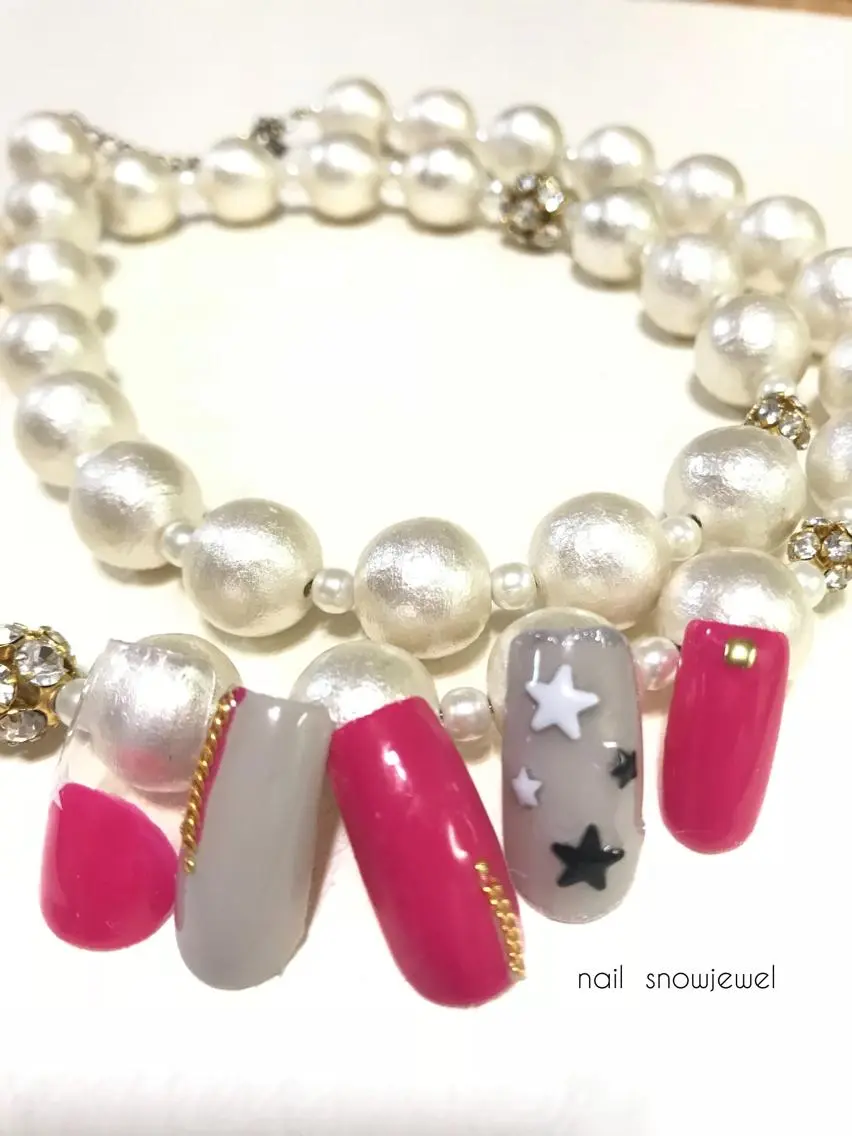 ネイル ピンク nail snowjewelのネイルデザイン