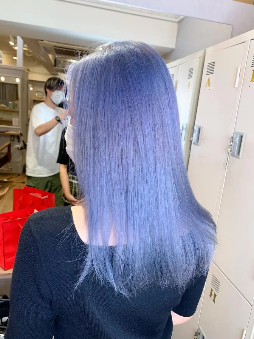 セミロング カラー ブルーカラー ラベンダーカラー カット ヘアカラー 🌈 DAIKI 🌈のヘアスタイル