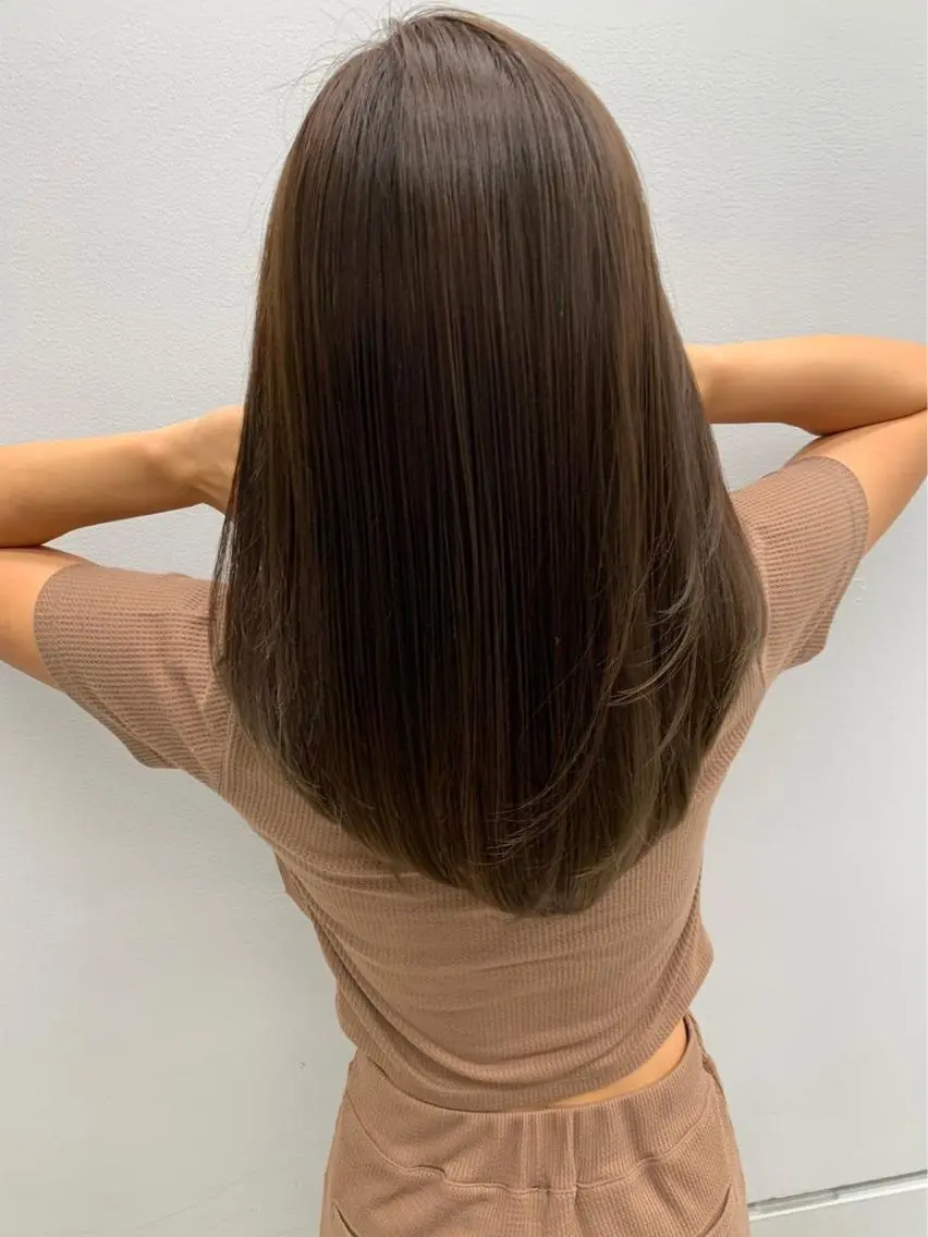 セミロング ハイライト 髪質改善 小顔カット 韓国ヘア🕊村上 ののこ🕊のヘアスタイル