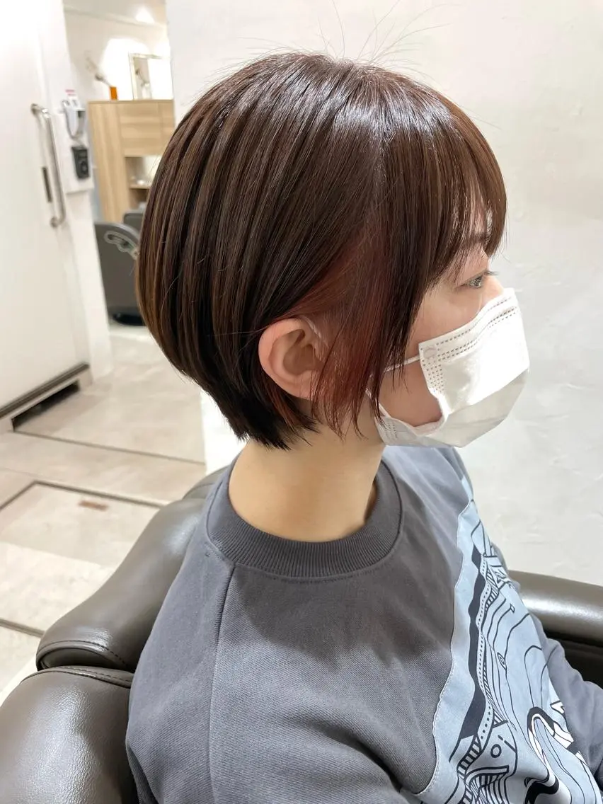 ショート カラー 髪質改善 縮毛矯正/ レイヤー/銀座/本木のヘアスタイル