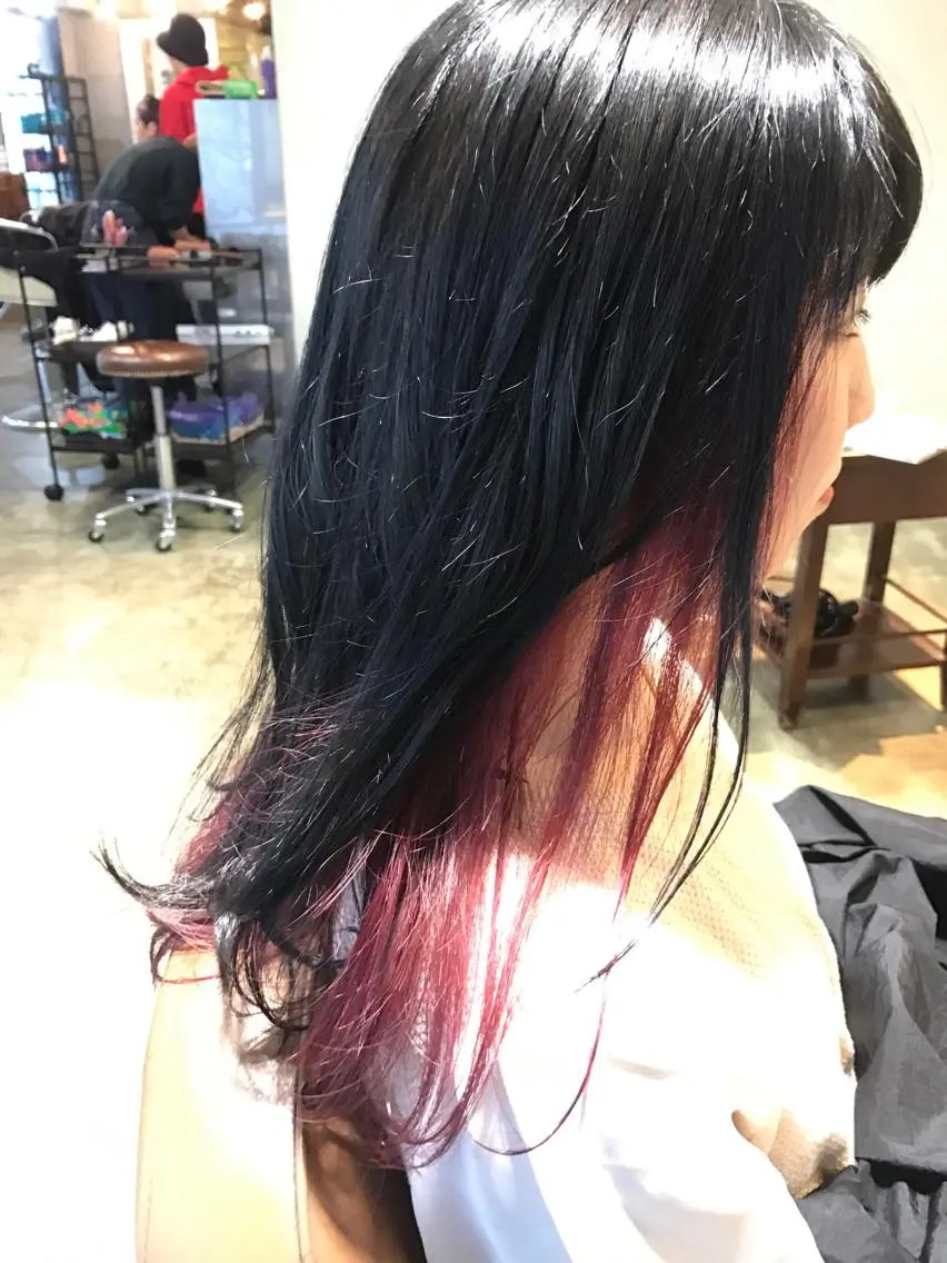 ロング カラー ダブルカラー ピンクカラー サロンドミルク 原宿のヘアスタイル