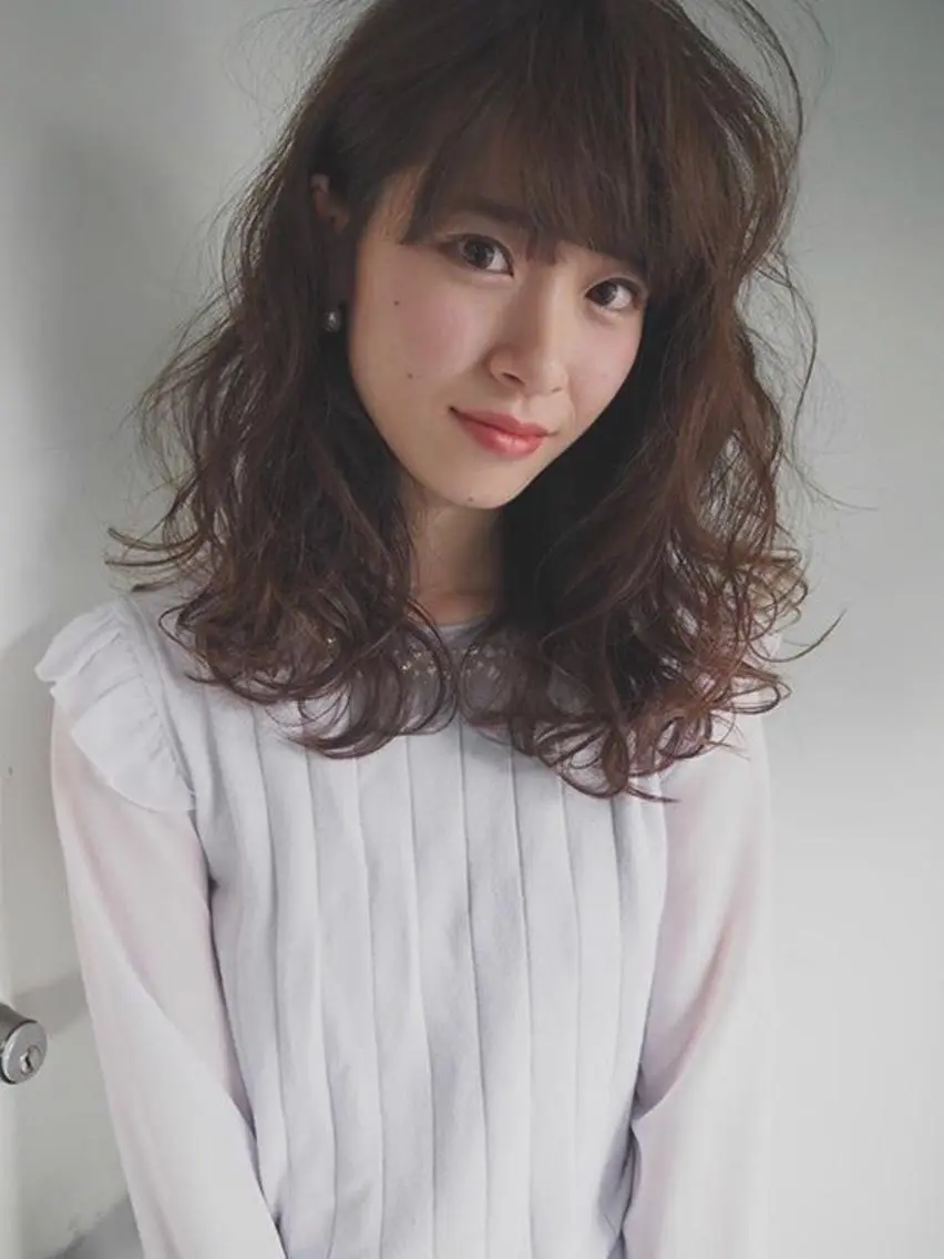 セミロング カラー パーマ 上條 航平のヘアスタイル