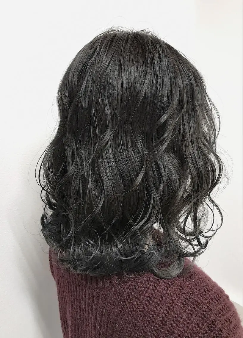 ミディアム カラー ヘアアレンジ ブルーカラー カット ヘアカラー GiseL天神カラー 髪質改善/ブリーチのヘアスタイル