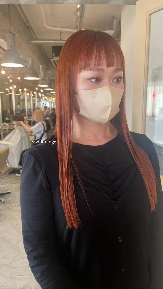 ロング カラー オレンジ 海外レイヤー /NAGISAのヘアスタイル