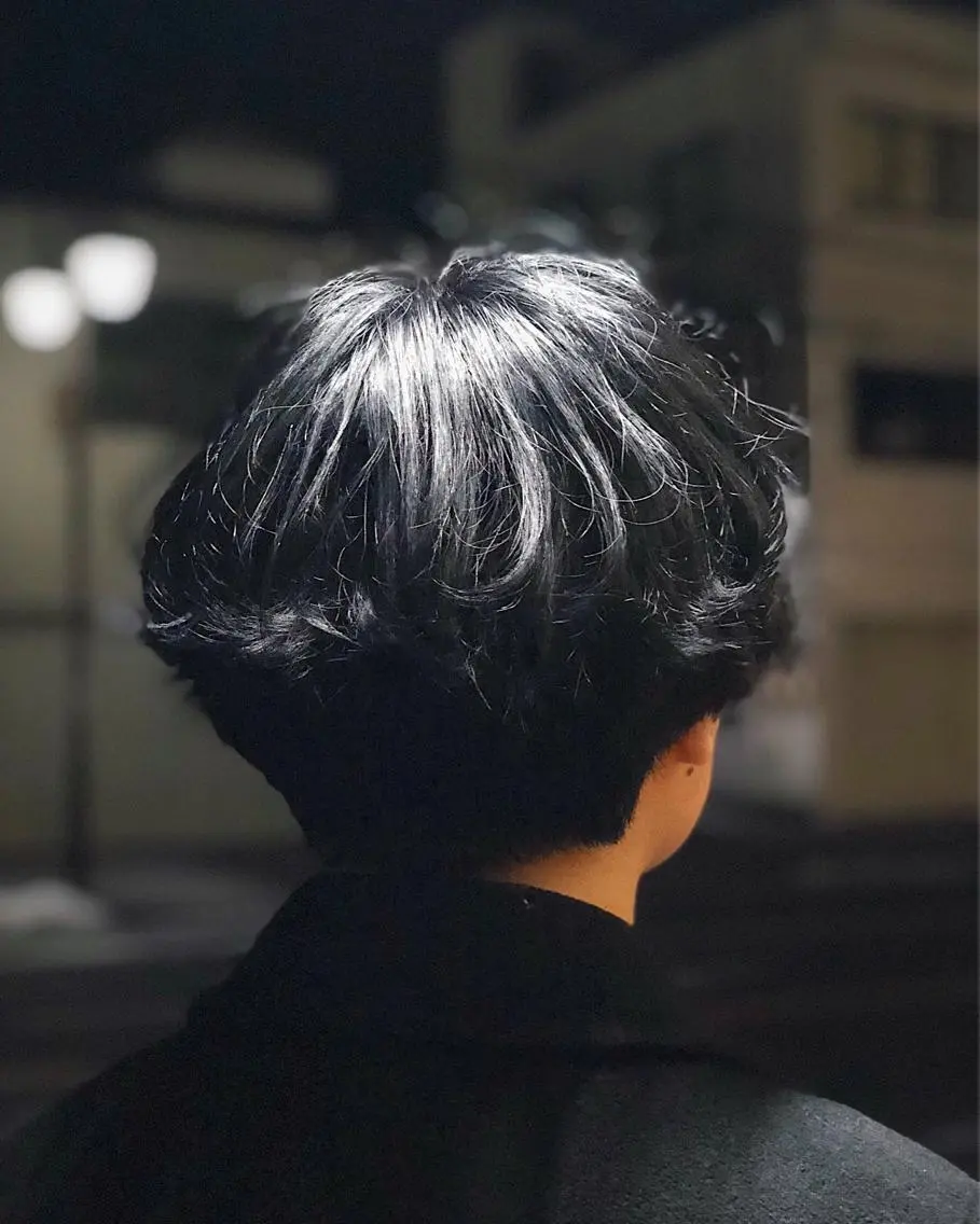 ショート カラー ヘアアレンジ ダークグレー 遠藤悠大/メンズ縮毛 /メンズカットのヘアスタイル