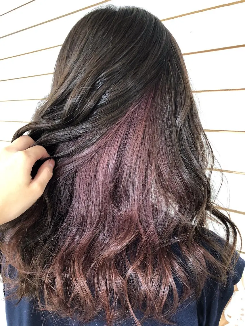 ミディアム カラー ヘアアレンジ インナーカラー バイオレットカラー ヘアカラー 🦋美髪/エクステ 🦋アベイクミのヘアスタイル