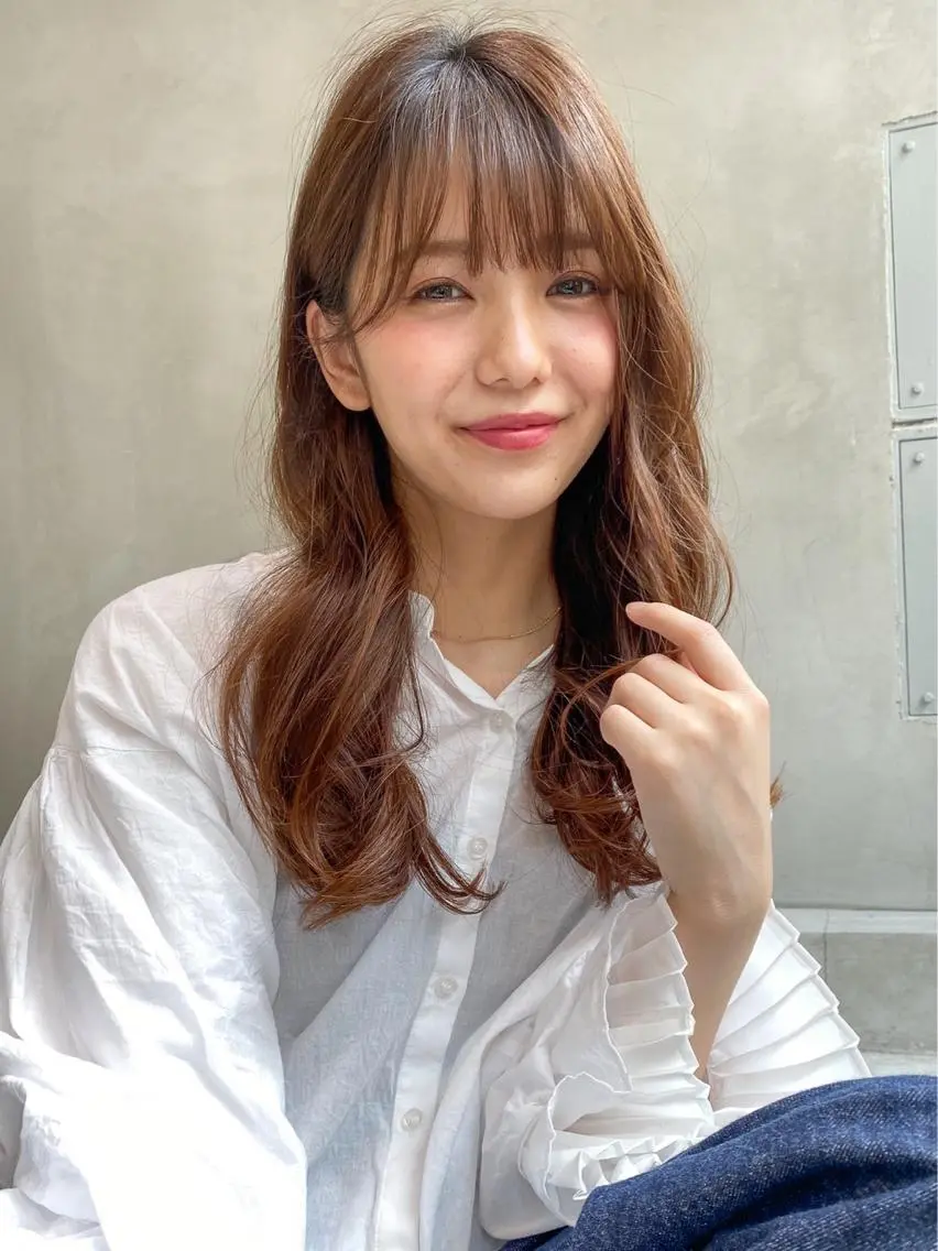 ロング カラー ブラウンカラー チョコレートブラウン 地毛風艶カラー🌿 喜多夏海のヘアスタイル