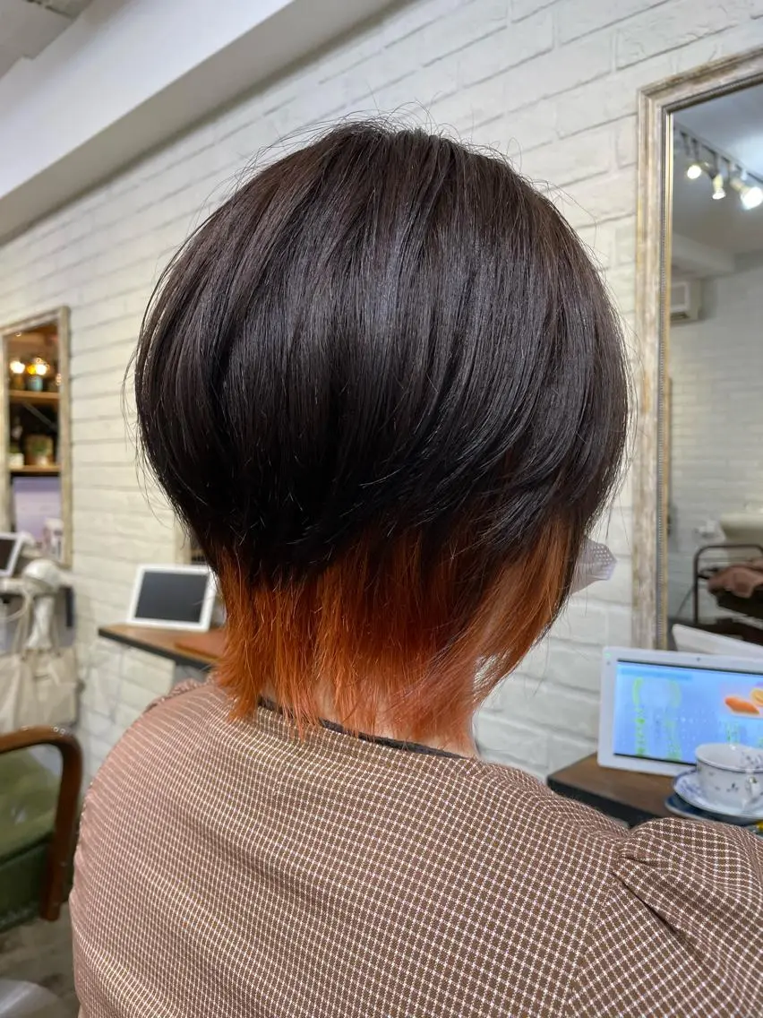 カラー オレンジ カット ヘアカラー ✨透明感カラー🌱 上村 舜のヘアスタイル