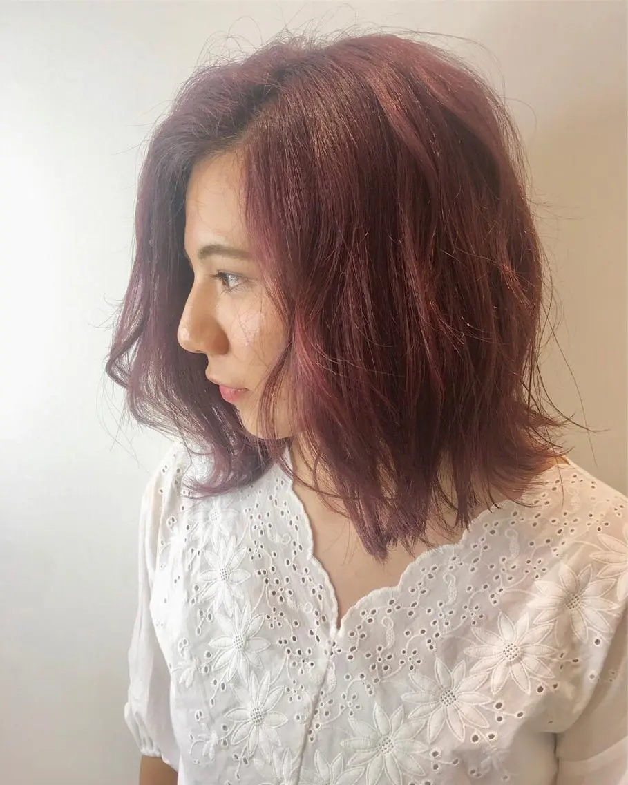 ミディアム カラー ピンクカラー カット ヘアカラー トリートメント インナーエクステ渋谷 🦋KAJIのヘアスタイル