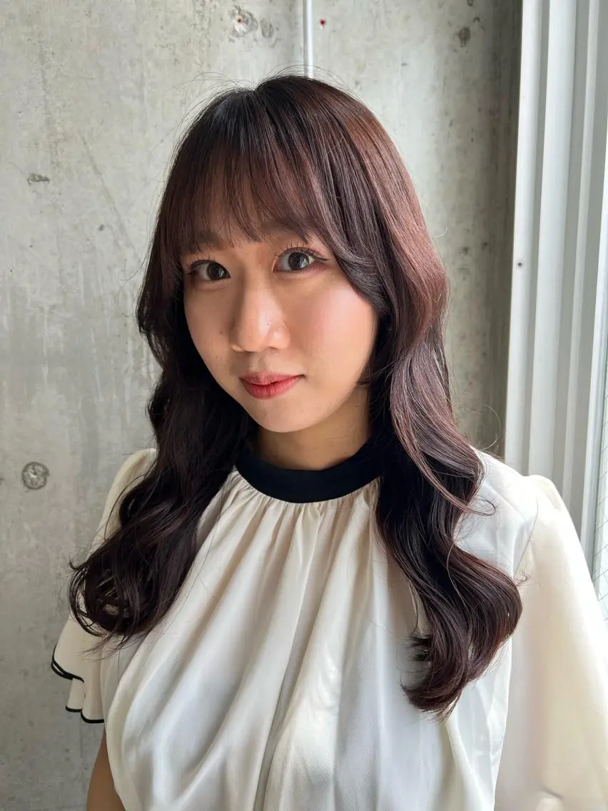 ロング カラー 顔周りカット ヘアカラー Ayaka🩰🎀 ガーリー/暖色♡のヘアスタイル