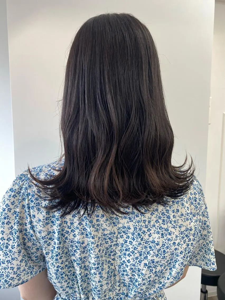 ロング カラー パーマ ヘアアレンジ アイブロウ MOE /Zina横浜2ndのヘアスタイル