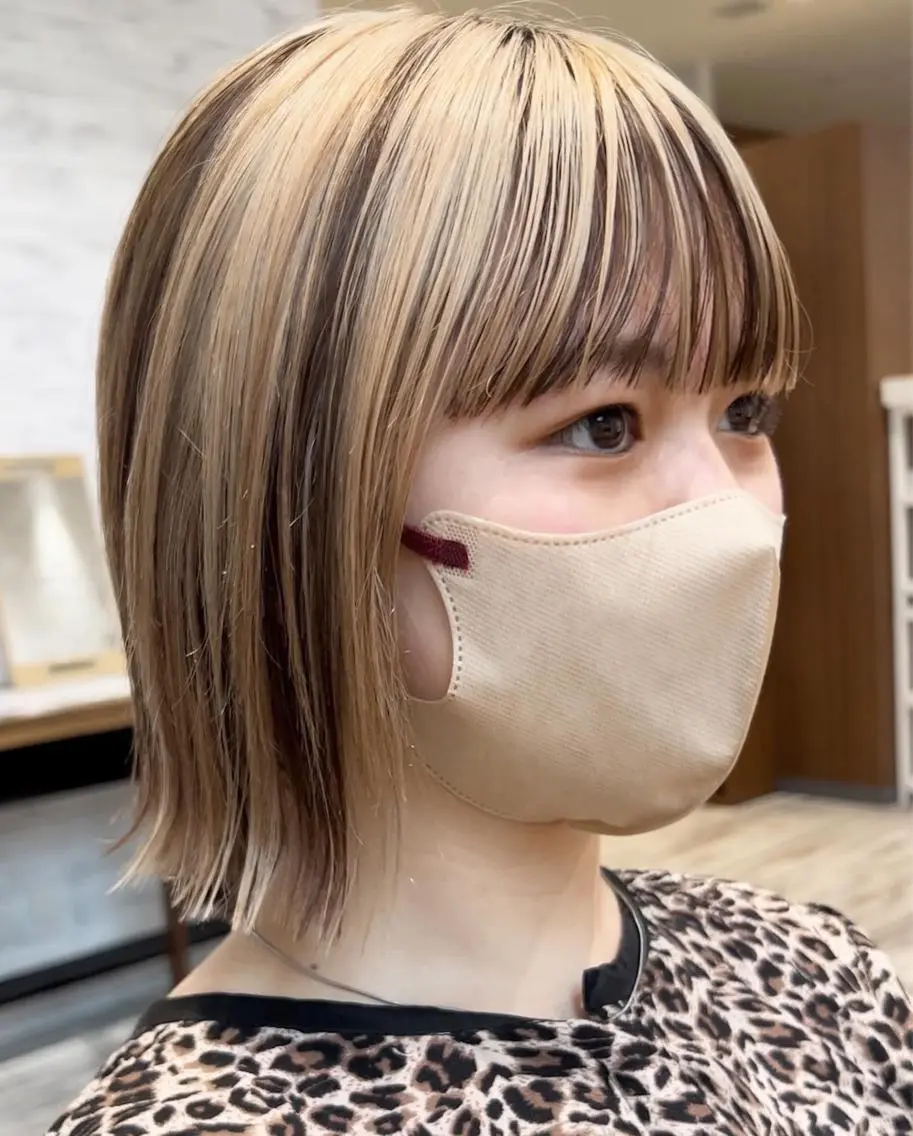 ショート 切りっぱなしボブ ボブ 栗原 瑞稀のヘアスタイル