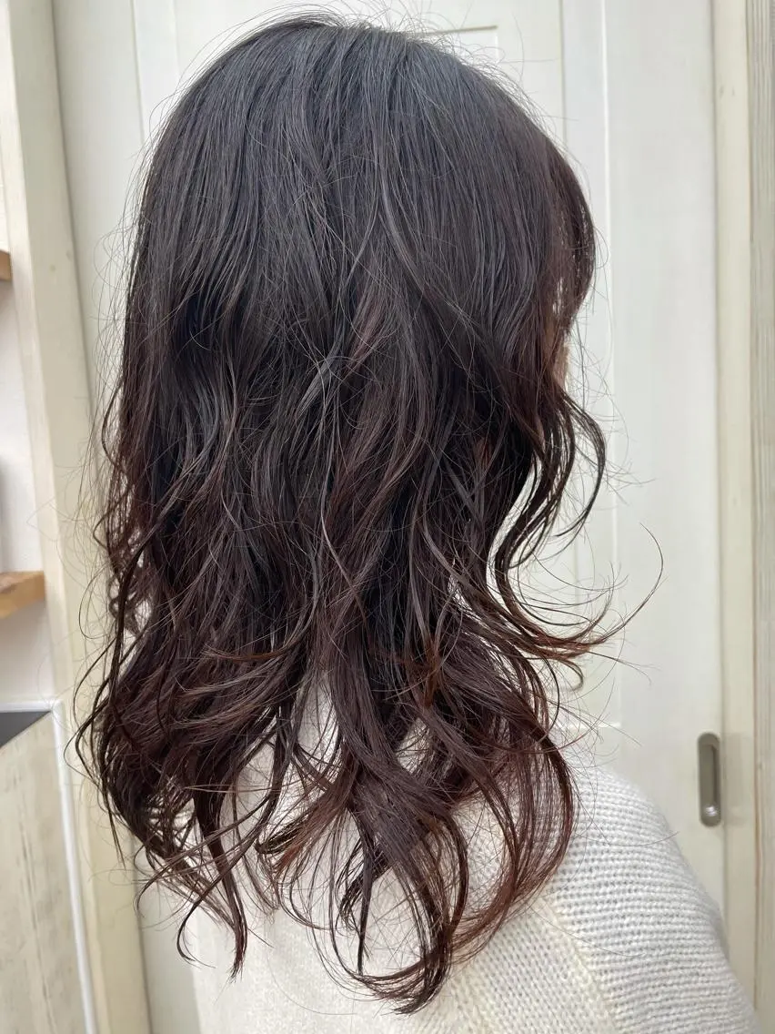 セミロング カラー パーマ 前髪顔周り✂️店長 ❤️アマミヤ❤️のヘアスタイル