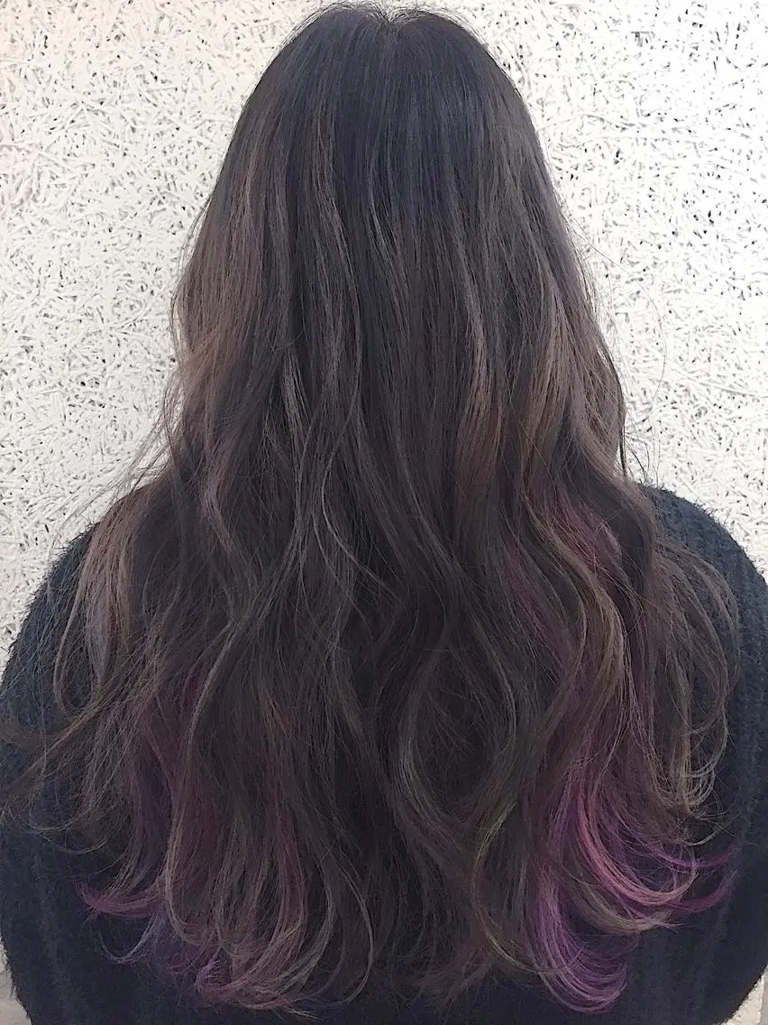 ロング カラー パーマ ヘアアレンジ アディクシーカラー アッシュ バレイヤージュ ベージュカラー ブリーチ ✨ハイクオリティ✨ 山本香也のヘアスタイル