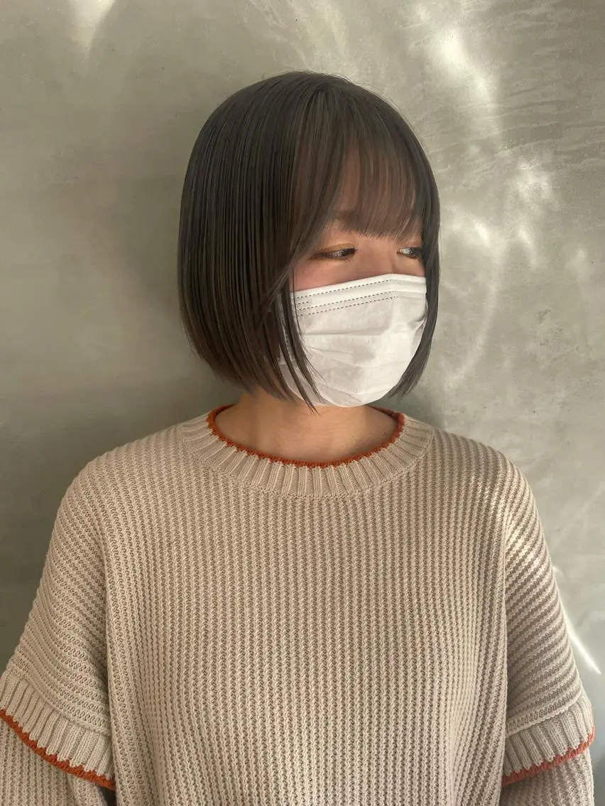 ショート カラー 透明感カラー ダブルカラー グレージュ ヘアカラー 渋谷 留菜のヘアスタイル