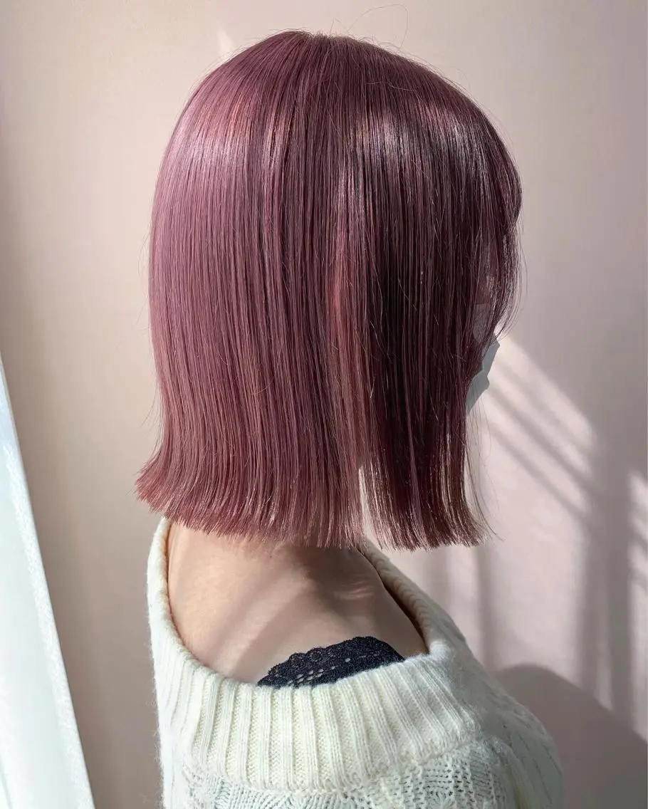 ミディアム カラー ブリーチ ラベンダーカラー ピンクカラー ピンクラベンダー カット ヘアカラー トリートメント hubhair レイヤー/透明感のヘアスタイル