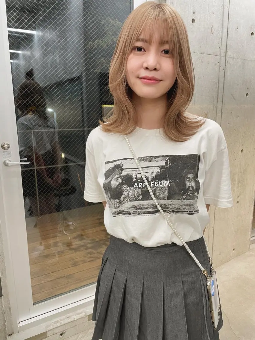 ミディアム カラー ベージュカラー カット ヘアカラー トリートメント ヘアセット センスをお届けします 大谷将生infpのヘアスタイル