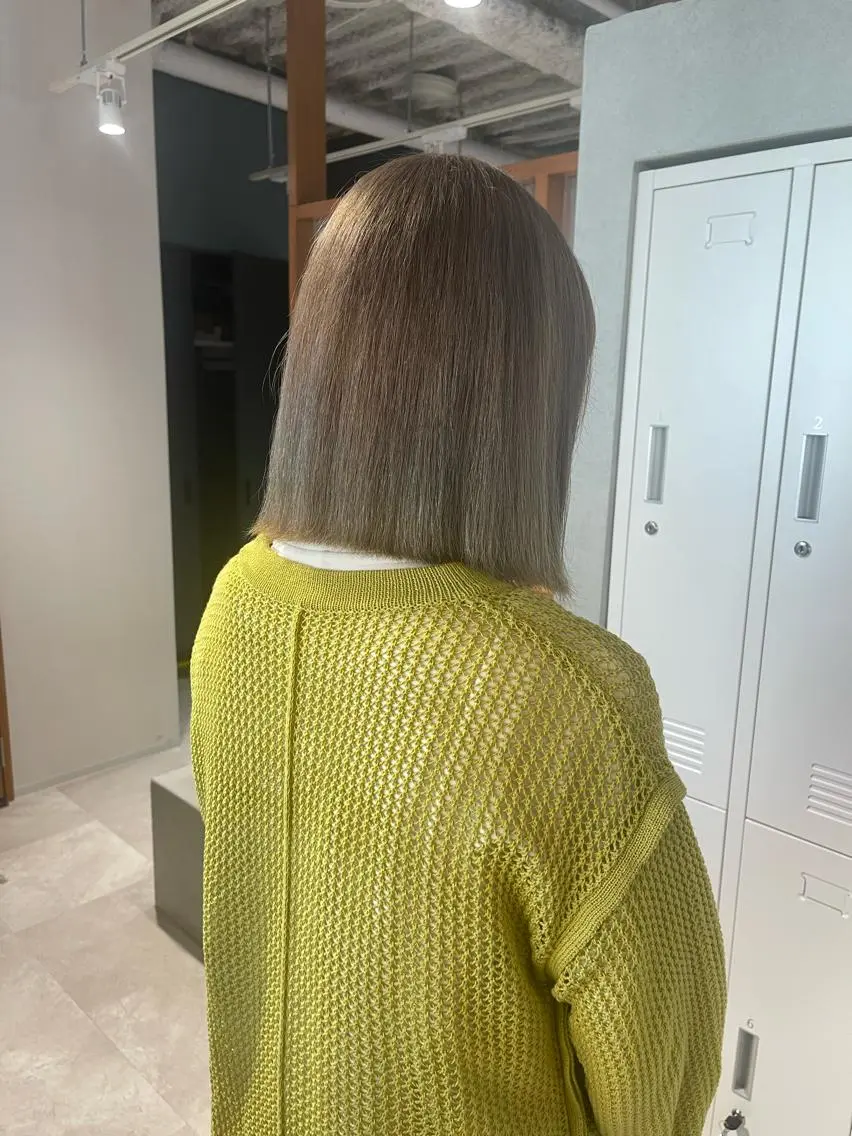 ミディアム カラー ヘアカラー トリートメント 店長 MANAMI 艶カラー／骨格ボブのヘアスタイル