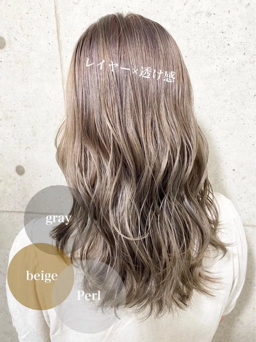 セミロング カラー パーマ ヘアアレンジ アッシュ バレイヤージュ ベージュカラー ブリーチ 透明感カラー ヘアカラー トリートメント 👑指名率No.1 👑坂口飛翔のヘアスタイル
