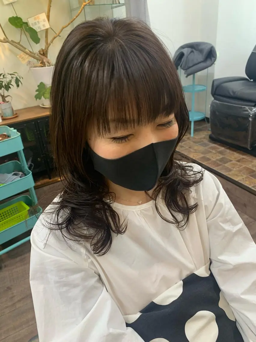 セミロング パーマ 縮毛矯正 hama yukiのヘアスタイル