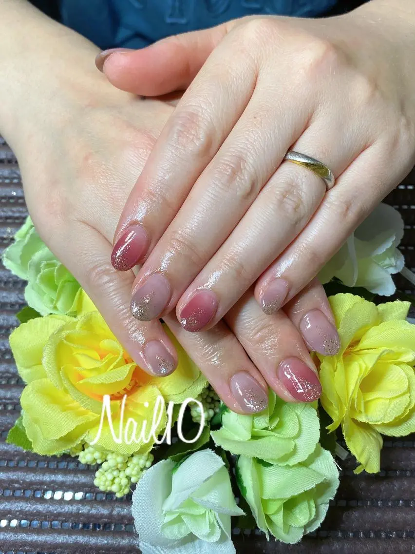 ネイル ラメ(グリッター) ラメグラデーション ハンドネイル Nail10 Kakoのネイルデザイン