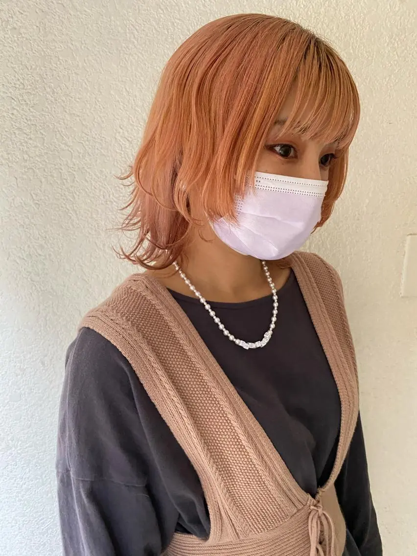 ミディアム ウルフカット 小川 美奈のヘアスタイル