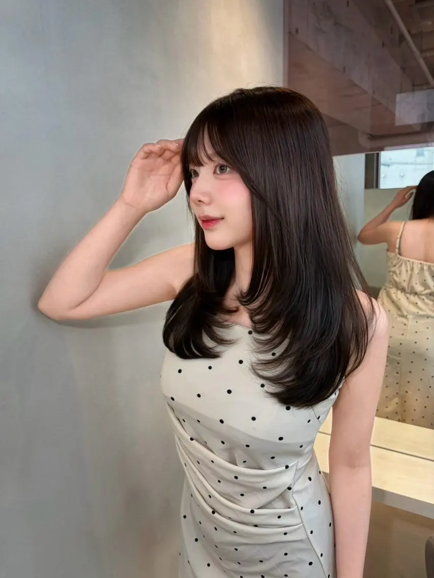 セミロング ハッシュカット 韓国風ヘア レイヤーカット 縮毛矯正 GLROW 大宮のヘアスタイル