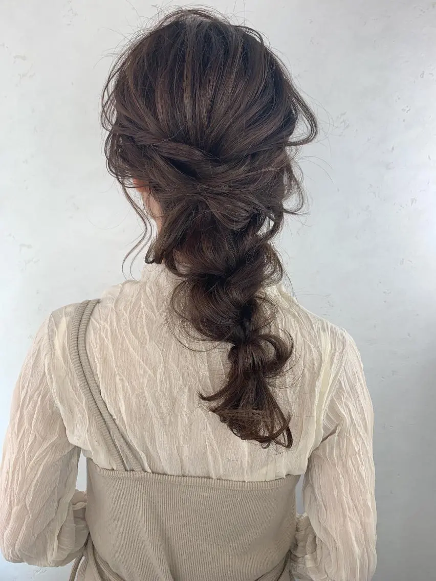 セミロング カラー ヘアアレンジ Luxbe hakataのヘアスタイル