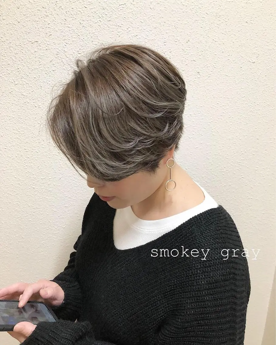 ショート カラー カット ヘアカラー トリートメント ツキノキ　ミナ 8月から西梅田店のヘアスタイル