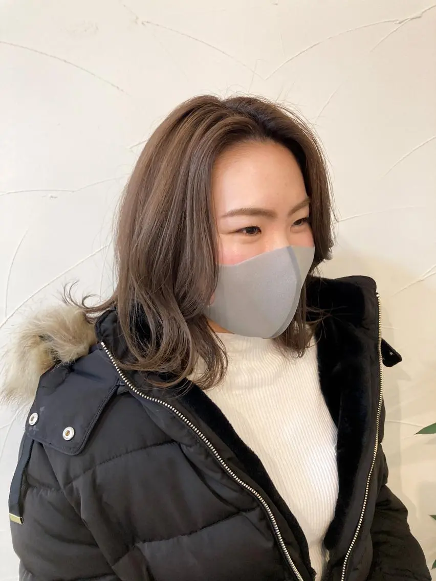 ミディアム カラー ベージュカラー ヘアカラー トリートメント 樋野 亮のヘアスタイル