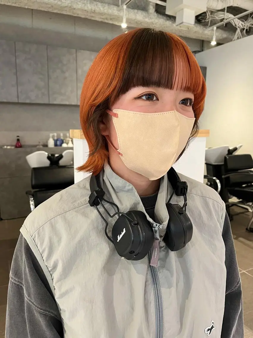 ショート カラー ブリーチ ブラウンカラー ケアブリーチ ダブルカラー ハイトーンカラー カット ヘアカラー トリートメント 桃果 momokaのヘアスタイル