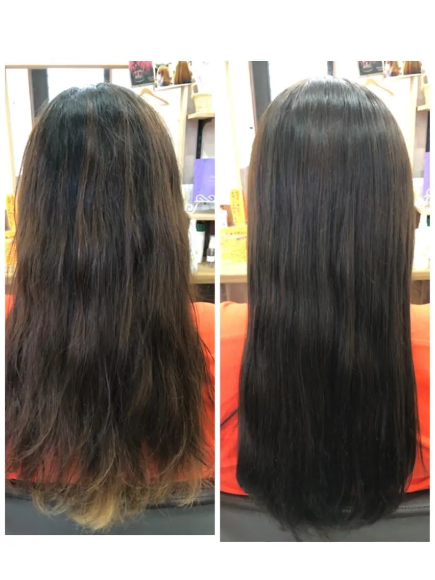 ロング カラー ブラウンカラー くせ毛 髪質改善 カット ヘアカラー 青木 恵のヘアスタイル