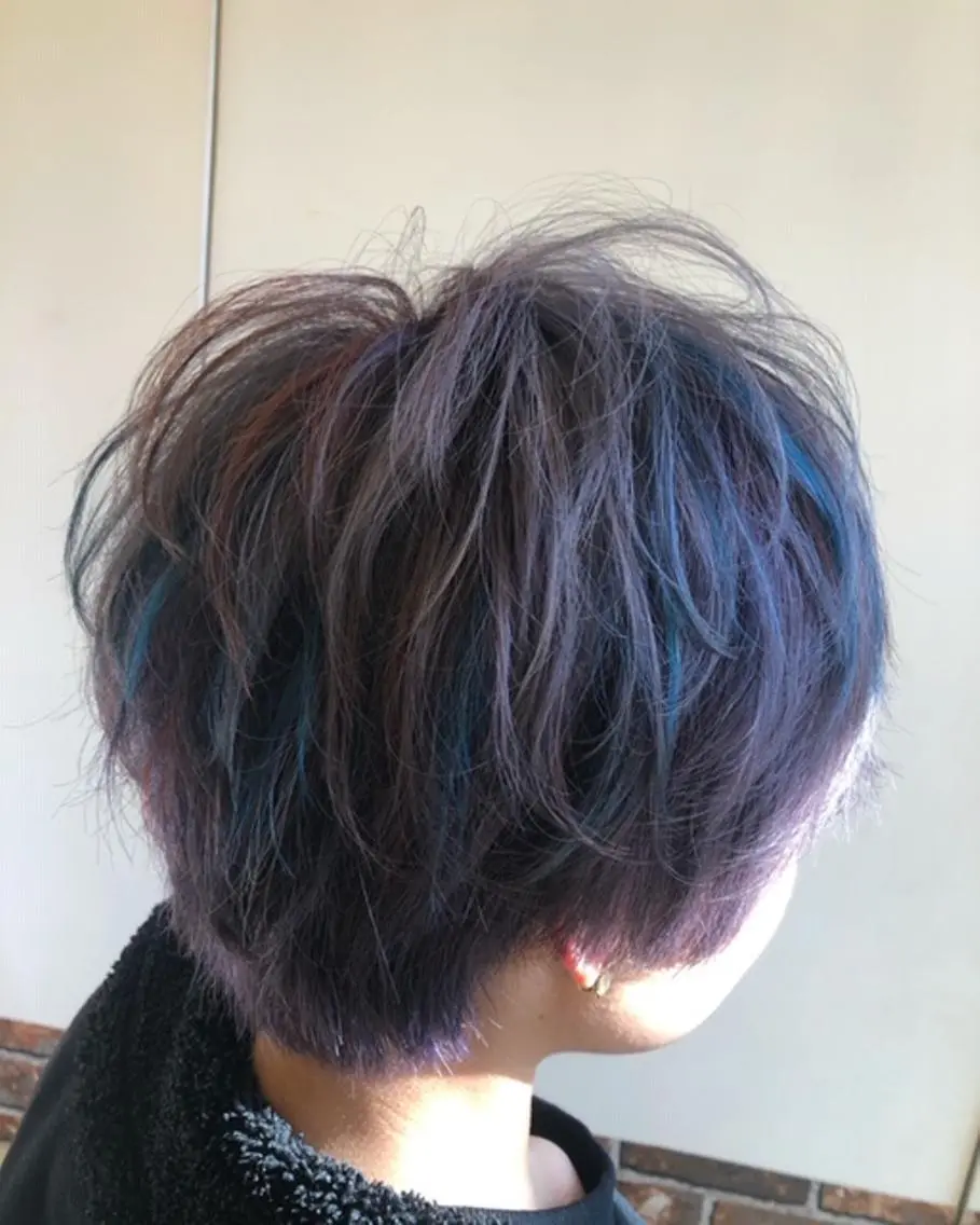 ショート カラー ブルーカラー デザインカラー オレンジ 🟦西荻窪メンズ特化 美容師🟦Yu-Jiのヘアスタイル
