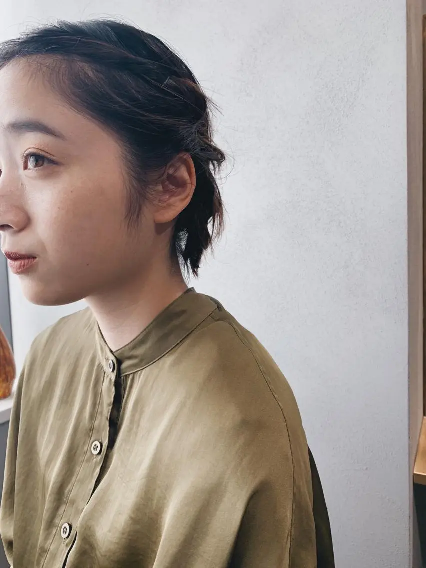ショート カラー ヘアアレンジ ボブパーマコテ巻き風 パーマNo1深江秀平のヘアスタイル
