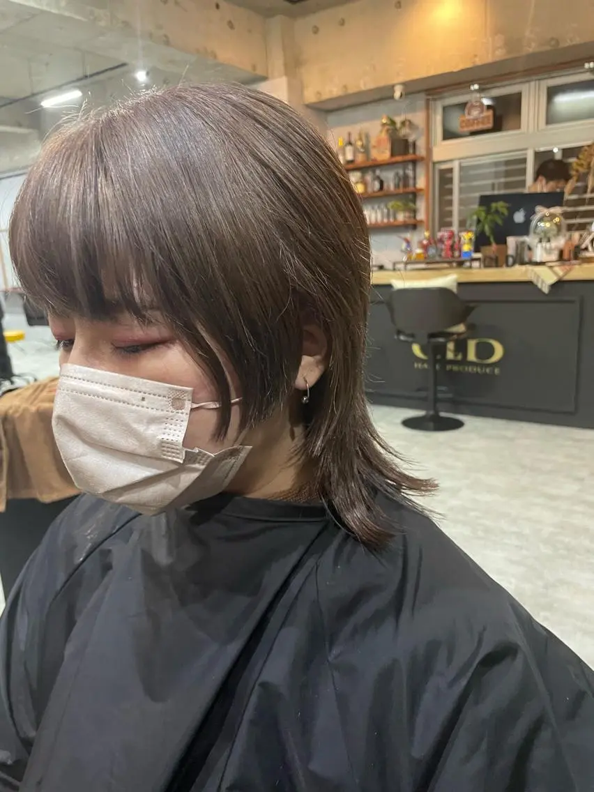 ショート アッシュ 韓国風カラー ボブ ハイライト 韓国風ヘア andKおもろまち店 艶ダブルカラー✨のヘアスタイル