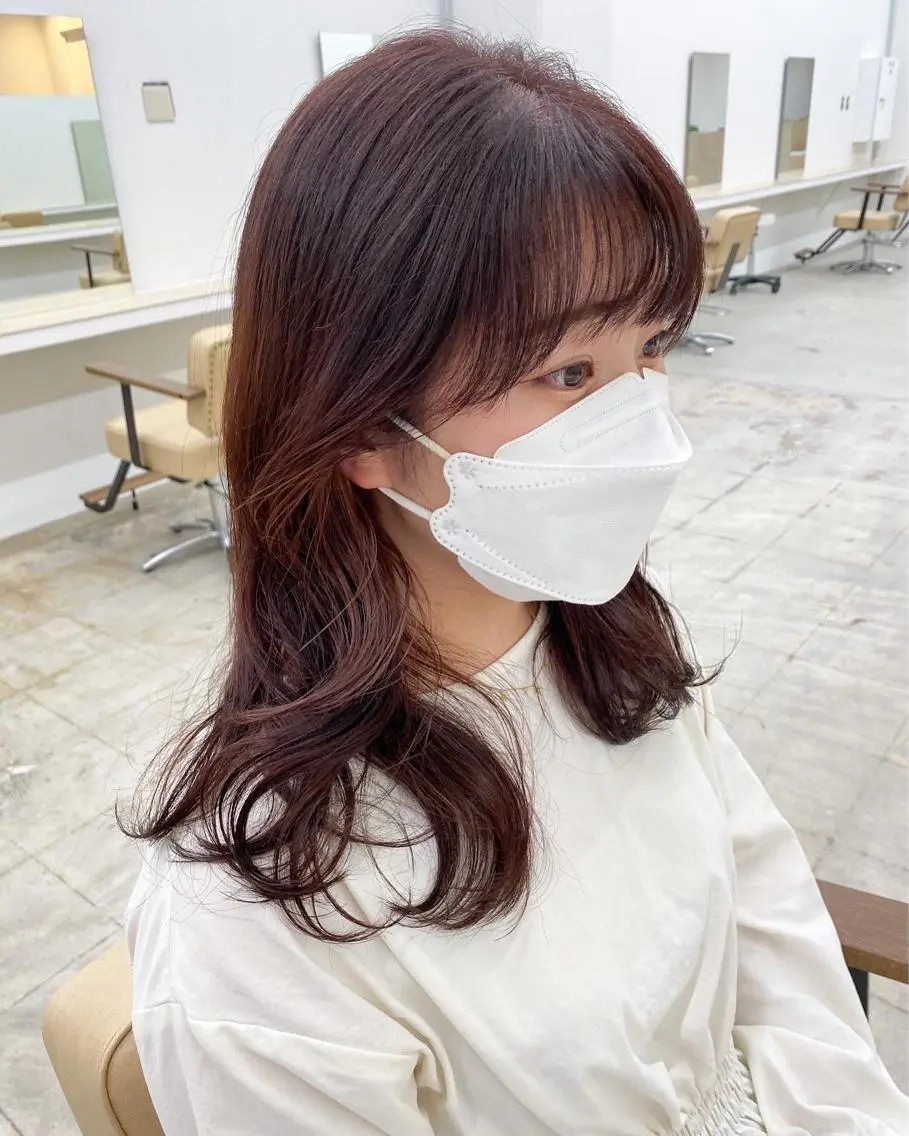 ミディアム カラー ヘアカラー 🌼透明感艶カラー オリーブ🌼河村咲のヘアスタイル