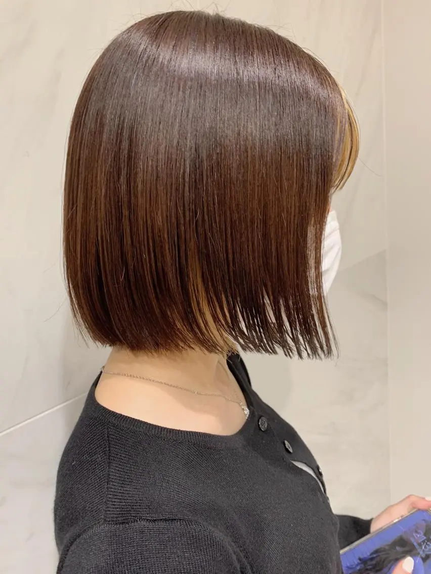 ショート カラー ボブ チバ タクミのヘアスタイル