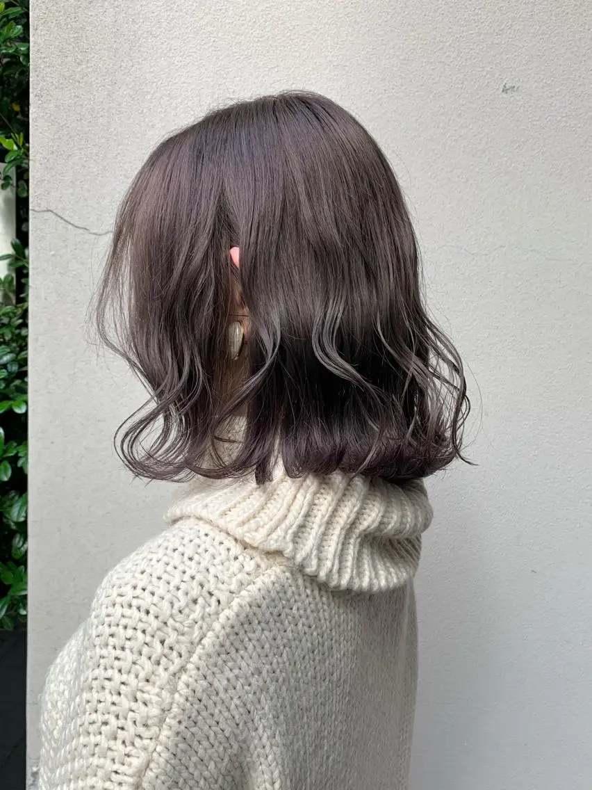 ミディアム カラー グレージュ ラベンダーカラー ラベンダーグレージュ ラベンダーグレー 矢野 晃平のヘアスタイル